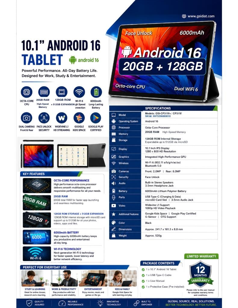 TACTIVIS™ GSI-CP31W+ / CP31W tablet